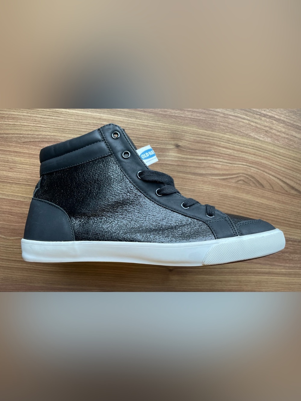 Old Navy Women's Metallic Black High-Top Sneakers Size 10 NWT